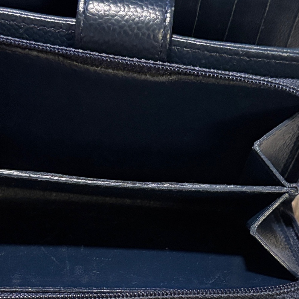 CHANEL Dark Blue CC Caviar Leather Wallet - Picture 12 of 16
